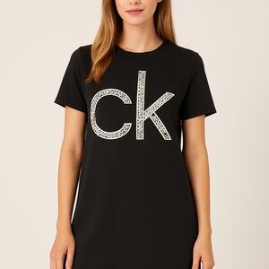 Calvin Klein Black Dress with Graphic Logo